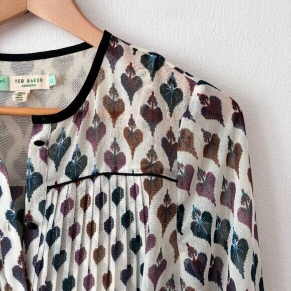 Ted Baker Colour By Number Ria Heart Print Shirt Dress - Picture 5 of 8